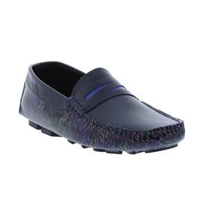 Robert Graham Bovina Men Driver Shoes Size 11.5 Navy Blue Leather Slip-On New